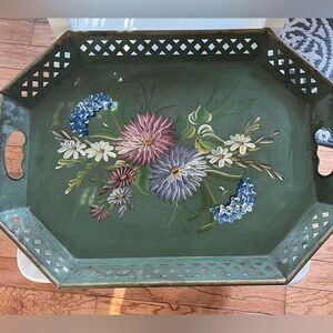 Vintage hand painted tole tray